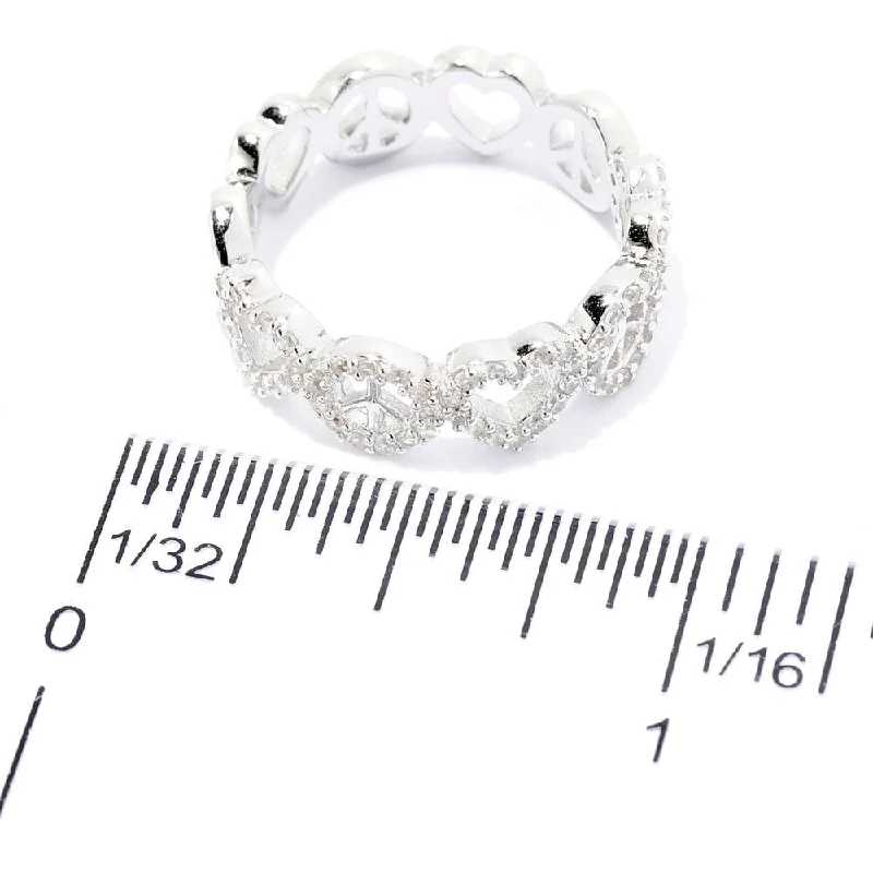 adaptable stacking ring-Sterling Silver White Zircon Eternity Band Ring