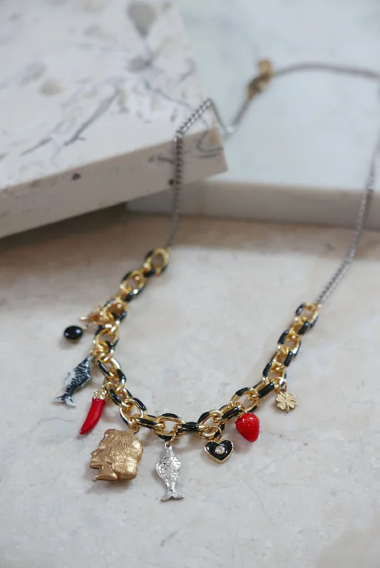 sapphire stone necklace-Sweet & Spicy Charm Necklace