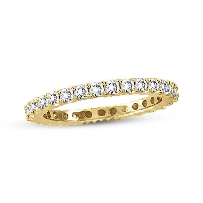 fluid design ring-Suzy Levian 14K Yellow Gold 1/2 ct TDW Diamond Eternity Band Ring