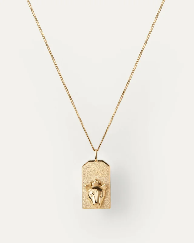 sculpted couple necklace-The Leo Zodiac Pendant Necklace