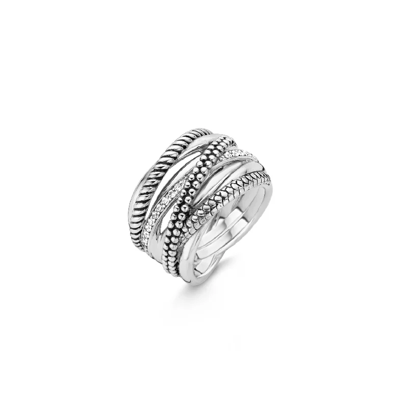 silver coil ring-TI SENTO Ring 12066ZI