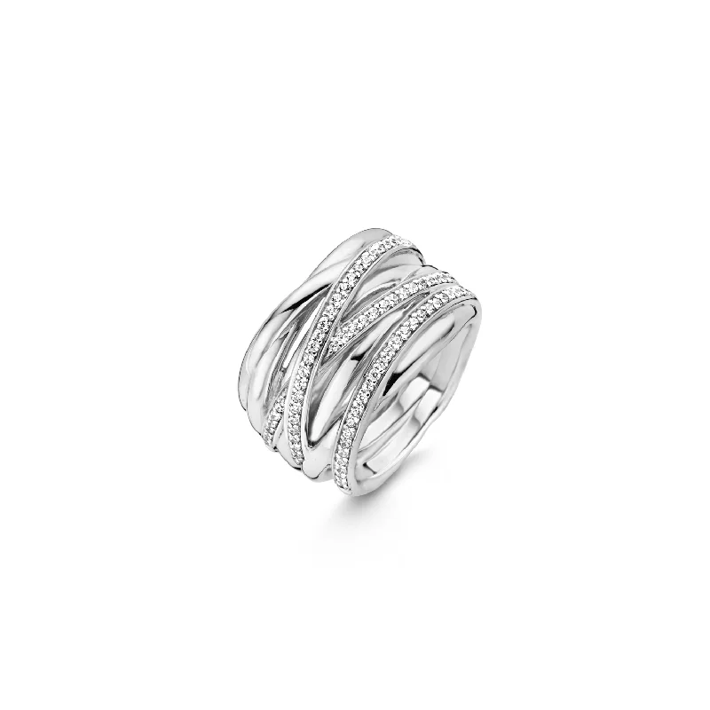 sprig band ring-TI SENTO Ring 12067ZI