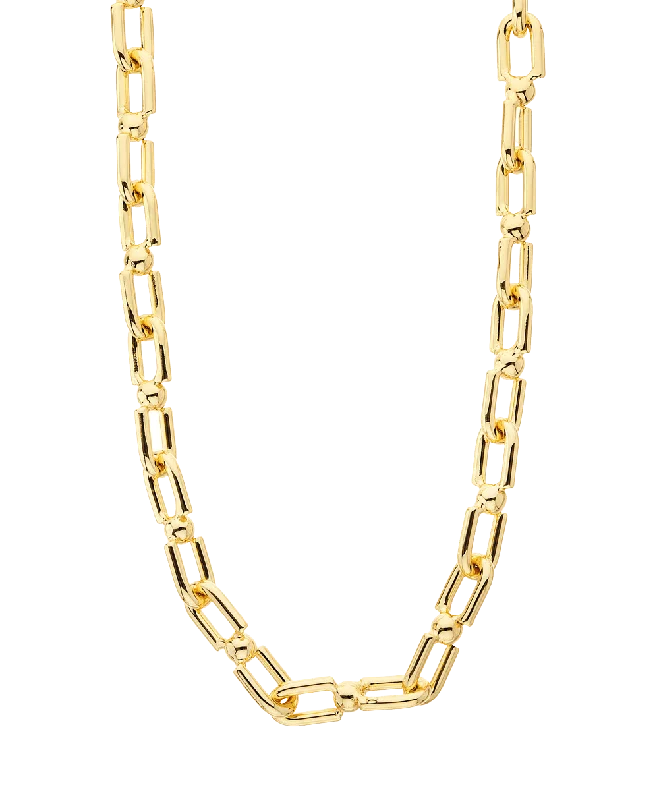 sculpted silver necklace-Tuva Necklace 18ct Gold Plated