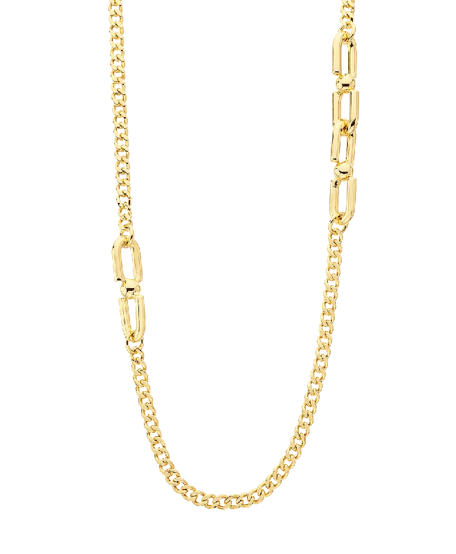 distressed statement necklace-Tuva Split Necklace 18ct Gold Plated