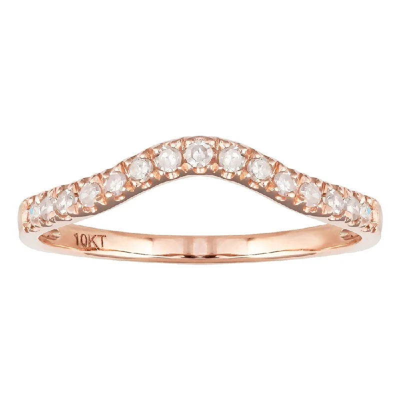 drifter moon ring-Viducci 10k Rose Gold 1/4ct TDW Curved Diamond Band (G-H, I1-I2)