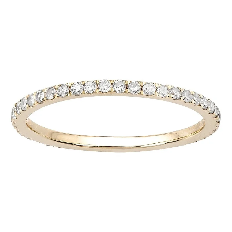 sprig promise ring-Viducci 10k Yellow Gold 1/2ct Pave Eternity Diamond Wedding Band