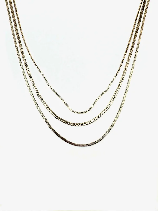 fluid modern necklace-Valerie Multi Strand Necklace