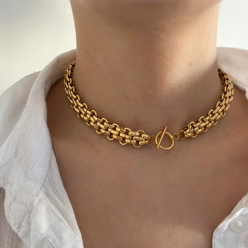 adaptable infinity necklace-Woven Toggle Necklace