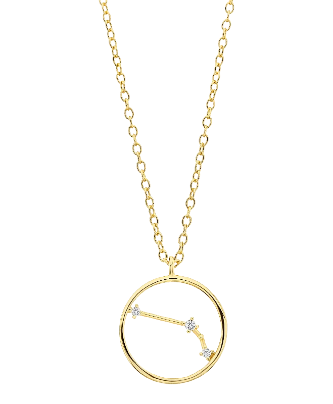 tech gemstone necklace-Zodiac Necklace Aries 18ct Gold Plated