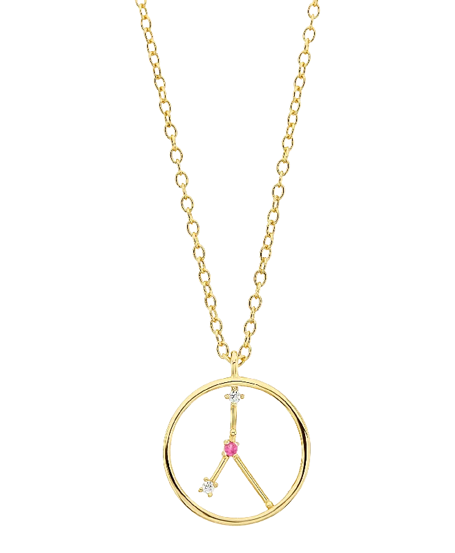 sprig sapphire necklace-Zodiac Necklace Cancer 18ct Gold Plated