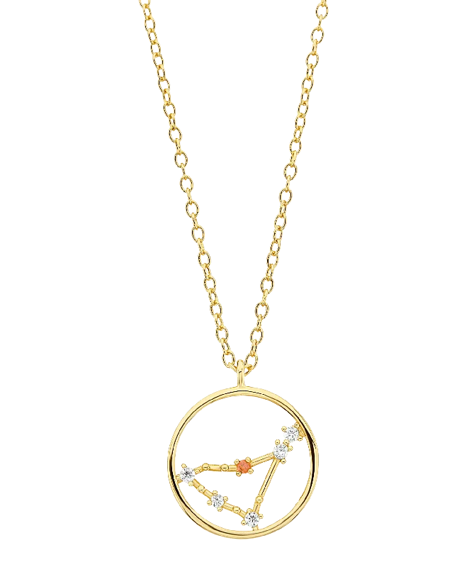 sturdy statement necklace-Zodiac Necklace Capricorn 18ct Gold Plated