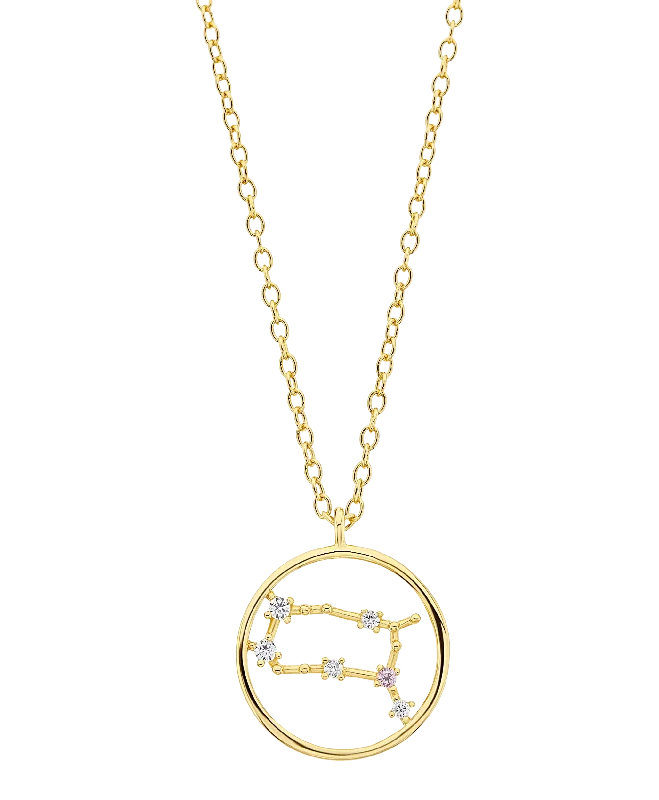 interlocked love necklace-Zodiac Necklace Gemini 18ct Gold Plated