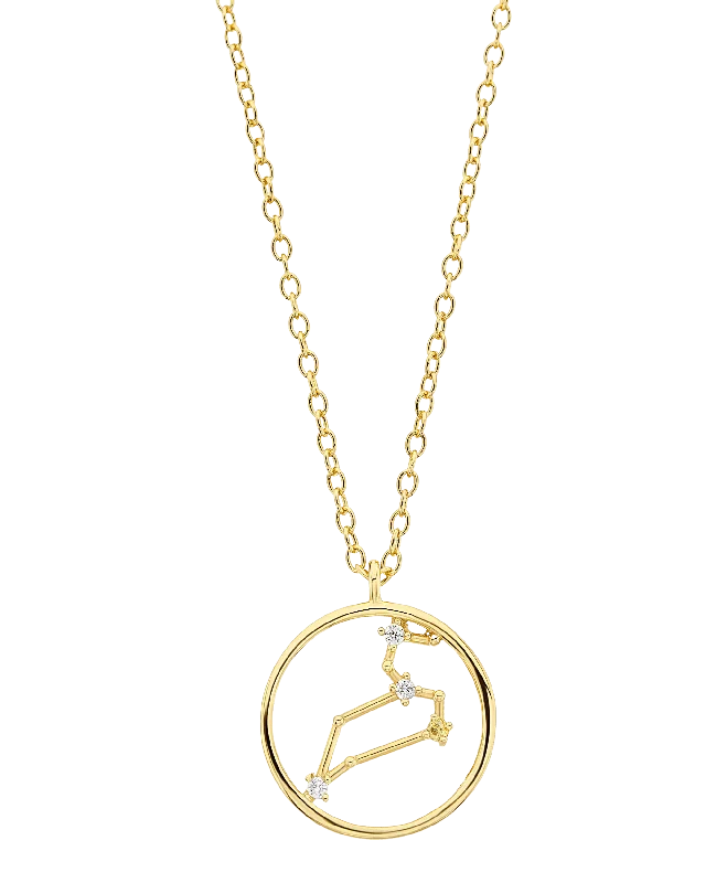 extravagant silver necklace-Zodiac Necklace Leo 18ct Gold Plated