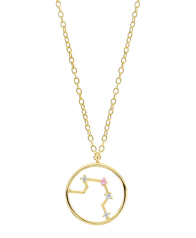 seven-gem drop necklace-Zodiac Necklace Libra 18ct Gold Plated