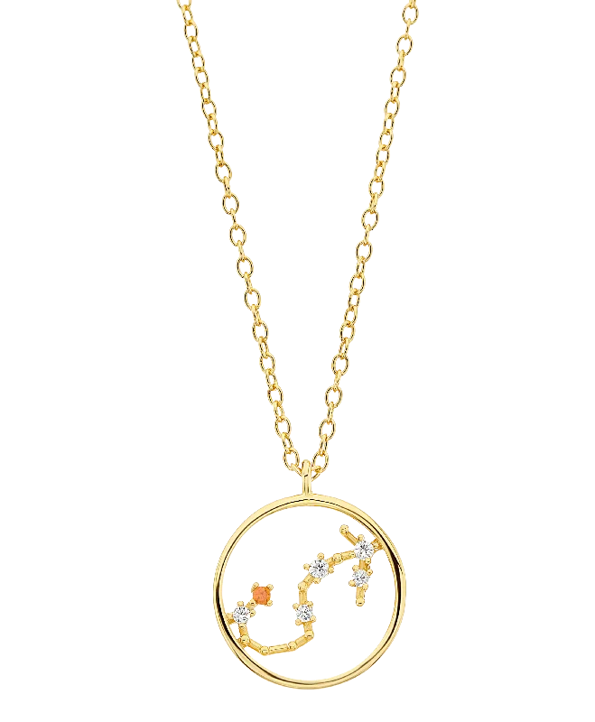 morganite silver necklace-Zodiac Necklace Scorpio 18ct Gold Plated