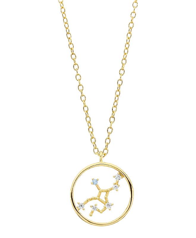 small letter necklace-Zodiac Necklace Virgo 18ct Gold Plated