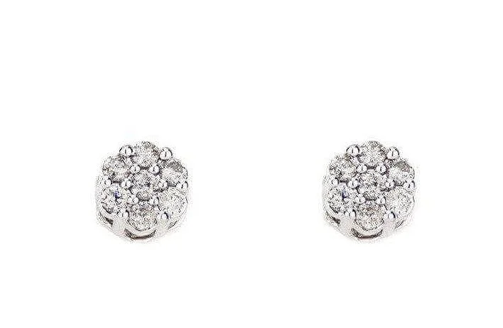 twist hoop earrings-0.52 CT Diamond Earrings Flower Set