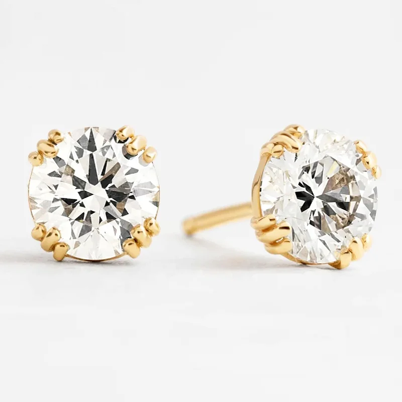 sturdy statement earrings-1.00 ct Round Lab Grown Diamond Stud Earrings at Best Price