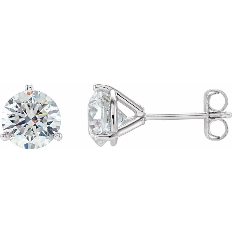 sturdy gemstone earrings-14k White Gold 1 1/2 CTW Diamond Stud Earring for Women