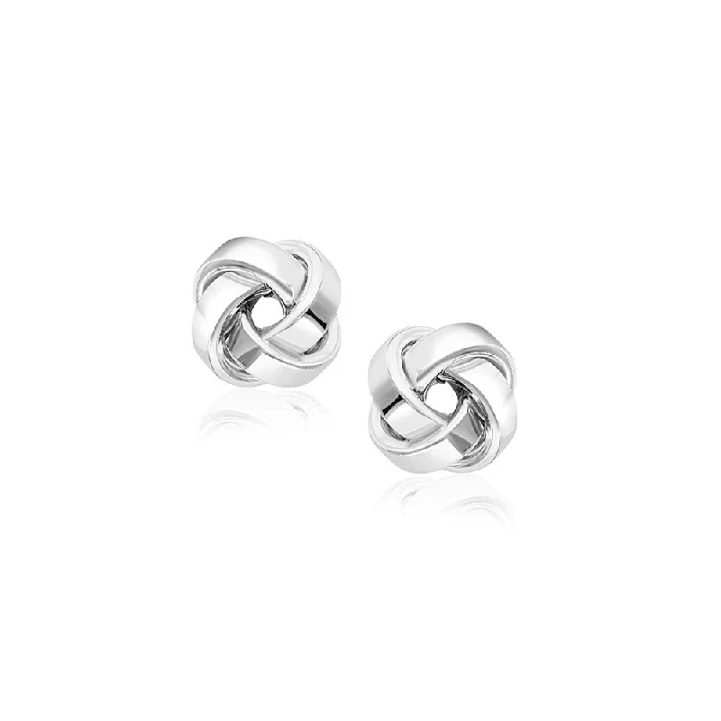 adaptable hoop earrings-14k White Gold Classic Love Knot Stud Earrings