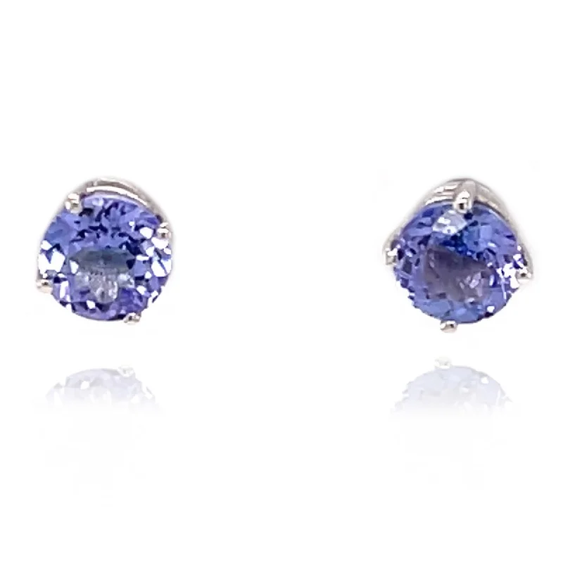 fluid chandelier earrings-14k White Gold Tanzanite Gemstone Earrings