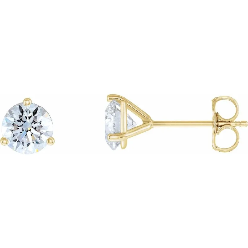 distressed silver earrings-14k Yellow Gold 1 1/2 CTW Lab-Grown Diamond Stud Earring for Women