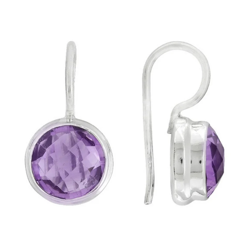 night diamond earrings-925 Sterling Silver Brazilian Amethyst Dangle Earrings