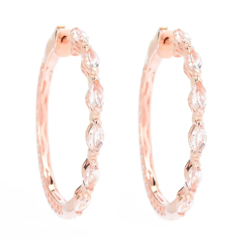 topaz stud earrings-925 Sterling Silver Morganite Earrings