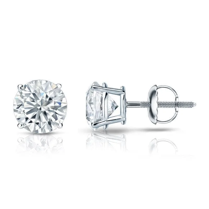 extravagant statement earrings-Auriya 1 1/2ctw Round Diamond Stud Earrings 14K Gold GIA Certified