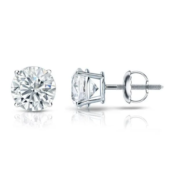 slender stud earrings-Auriya 14k Gold GIA Certified 1.00 carat TDW Round Diamond Stud Earrings