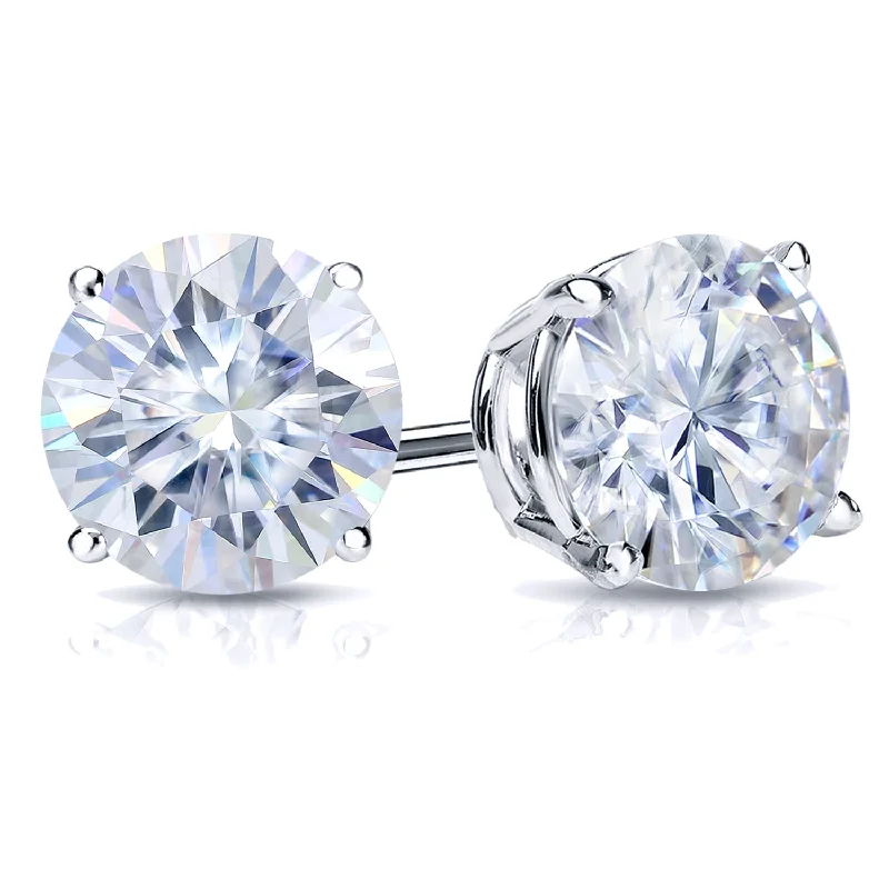 retro-style earrings-Auriya 18k Gold 5ctw Round Moissanite Stud Earrings