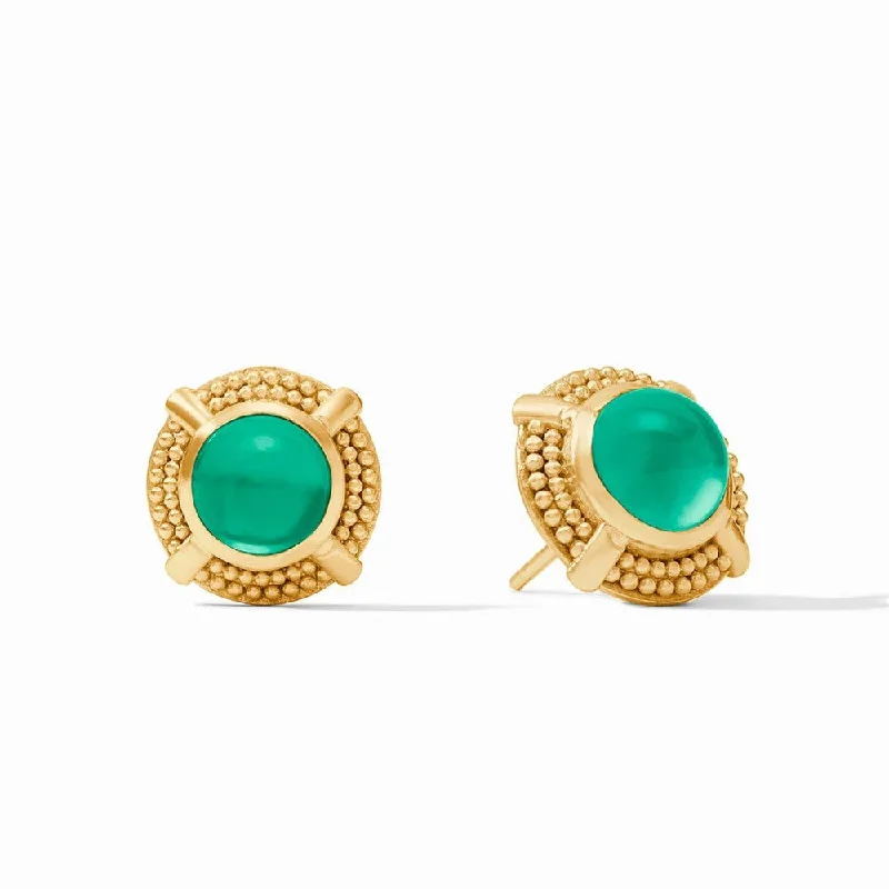 adaptable hoop earrings-Cabochon Stud Earrings