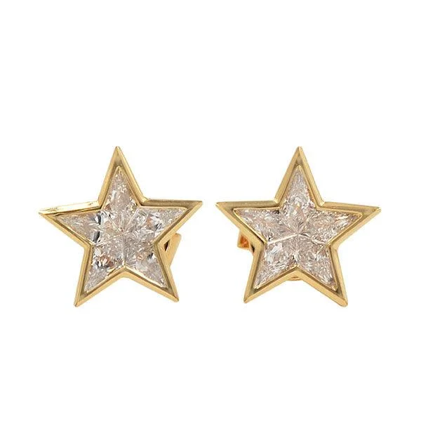 sculpted silver earrings-VDE25362 - Diamond Star Earrings