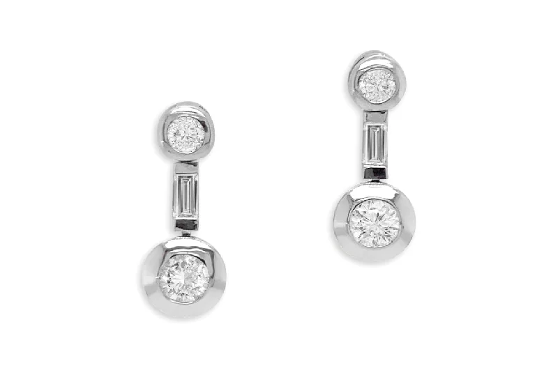 drifter moon earrings-Earrings 18kt Gold Small Drop with Diamonds