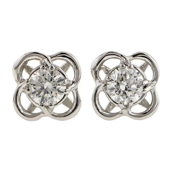 adaptable drop earrings-Entwined Diamond Stud Earrings- Heirloom by Doyle & Doyle