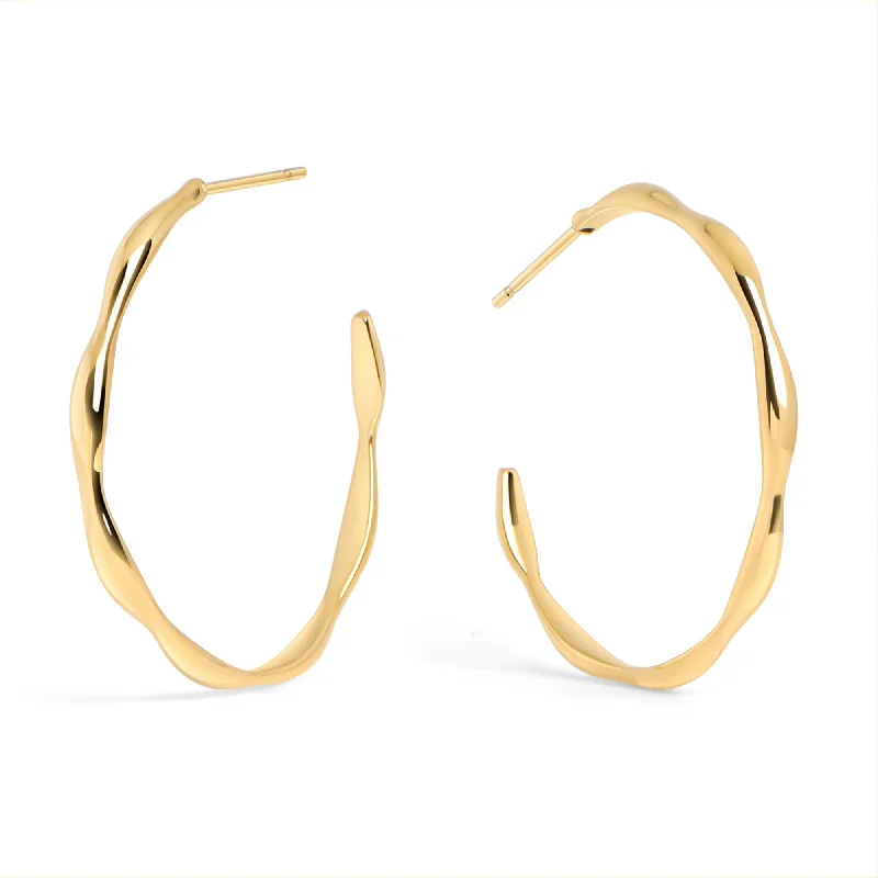 adaptable gold earrings-Flora Hoop Earrings