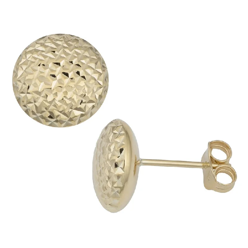 slender drop earrings-Fremada 10k Yellow Gold Diamond-cut Button Stud Earrings