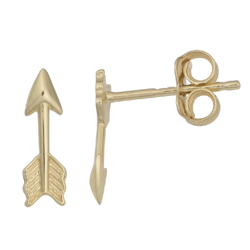 adaptable stud earrings-Fremada 14k Yellow Gold High Polish Arrow Stud Earrings