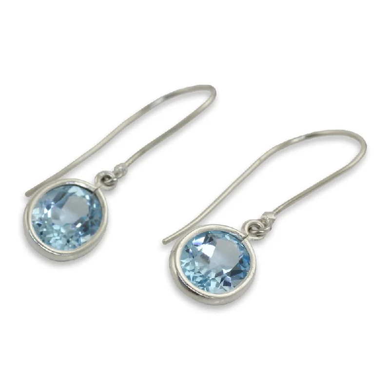 adaptable gemstone earrings-Handmade Sterling Silver 'Autumn Sky' Topaz Earrings (Thailand)