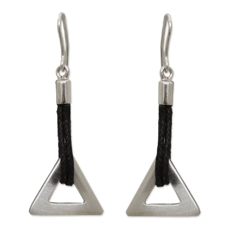 sturdy silver earrings-Handmade Sterling Silver 'Perfect Triangles' Earrings (Peru)