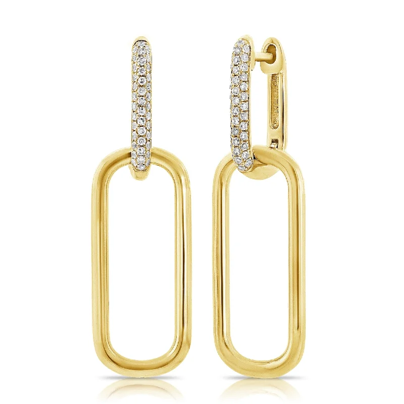 adaptable hoop earrings-Joelle Diamond Link Earrings 14K Gold