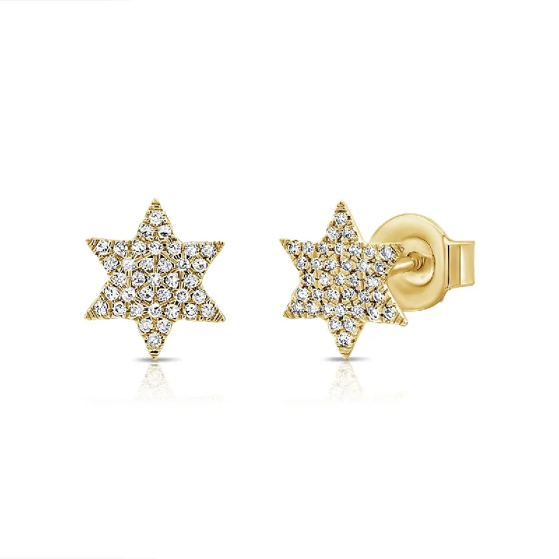 tech gemstone earrings-Joelle Diamond Star Earrings 14K Gold