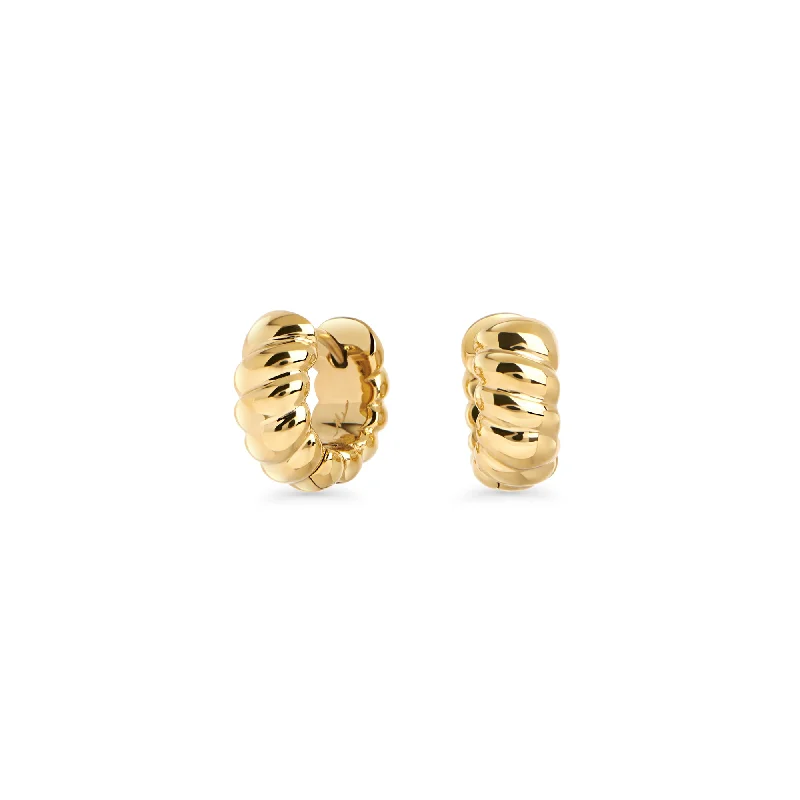 rose gold interlocked earrings-Lynn Huggie Earrings