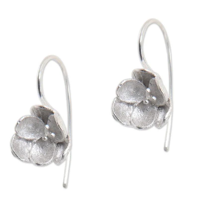 sprig stud earrings-NOVICA Handmade Sterling Silver Petite Camellia Earrings (Peru) - 0.7L0.4W