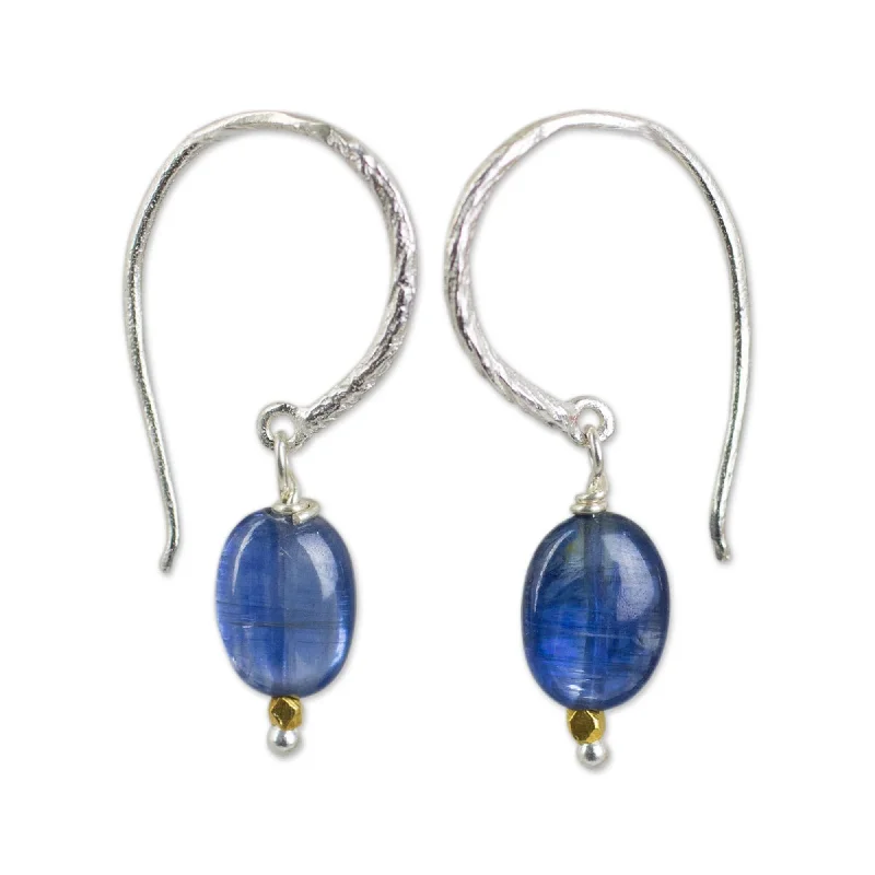 silver coil earrings-NOVICA Sterling Silver 'Accents' Kyanite Earrings