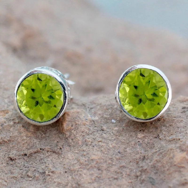 slender drop earrings-NOVICA Sterling Silver Spark of Life Peridot Earrings (India) - Green - 0.2*0.3