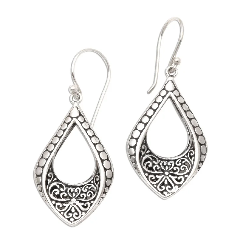 rose gold coiled earrings-NOVICA Sukawati Pride, Sterling silver dangle earrings - 1.7L*0.7W