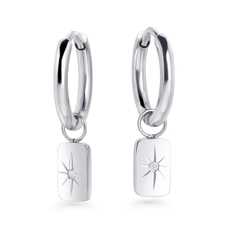 adaptable chandelier earrings-Polaris Huggie Earrings