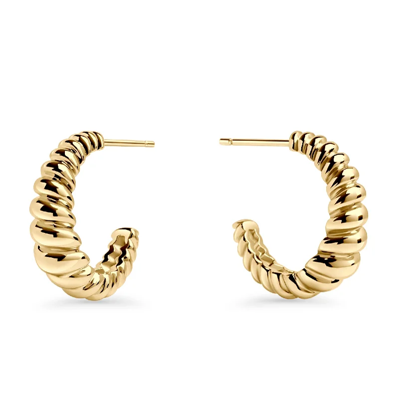 pearl coiled earrings-Salerno Hoop Earrings