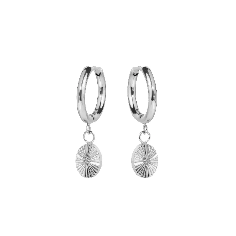 aquamarine drop earrings-Soleilo Huggie Earrings